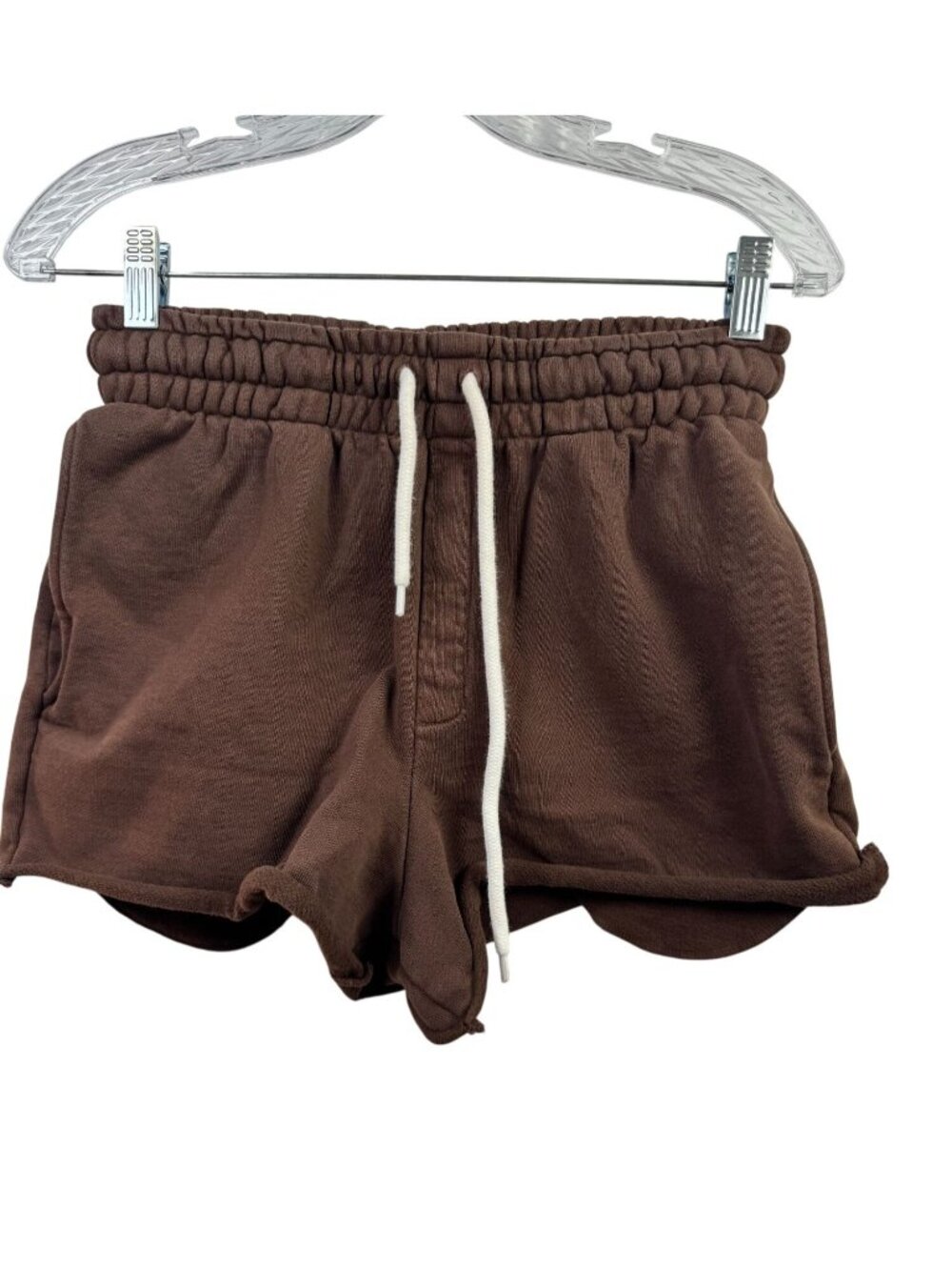 Thirty Years Brown Cotton Elastic Waist Sweat Shorts Size Small Drawstring Pullo
